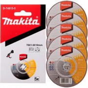 Makita D-74815-5 Абразивный отрезной диск для стали/нержавеющей стали плоский WA46S 76х1х10мм 5шт.